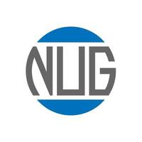 diseño de logotipo de letra nug sobre fondo blanco. concepto de logotipo de círculo de iniciales creativas nug. diseño de letras nug. vector