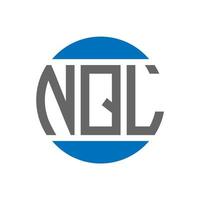 diseño de logotipo de letra nql sobre fondo blanco. concepto de logotipo de círculo de iniciales creativas nql. diseño de letras nql. vector