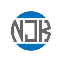 NJK letter logo design on white background. NJK creative initials circle logo concept. NJK letter design. vector