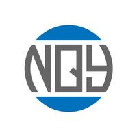diseño de logotipo de letra nqy sobre fondo blanco. concepto de logotipo de círculo de iniciales creativas nqy. diseño de letras nqy. vector