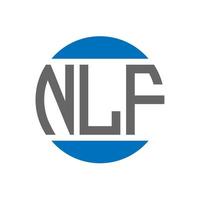 diseño de logotipo de letra nlf sobre fondo blanco. concepto de logotipo de círculo de iniciales creativas nlf. diseño de letras nlf. vector