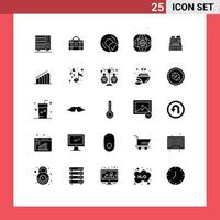 Pictogram Set of 25 Simple Solid Glyphs of globe earth computers connection gadget Editable Vector Design Elements