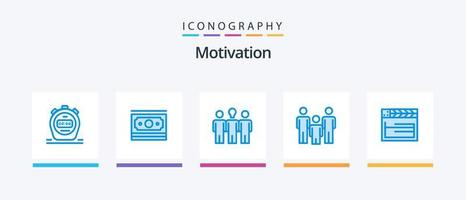 Motivation Blue 5 Icon Pack Including movie. health. coach. kids. family. Creative Icons Design vector
