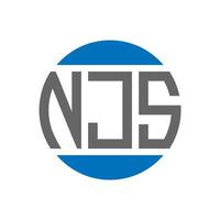 diseño de logotipo de letra njs sobre fondo blanco. concepto de logotipo de círculo de iniciales creativas de njs. diseño de letras njs. vector