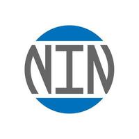 NIN letter logo design on white background. NIN creative initials circle logo concept. NIN letter design. vector