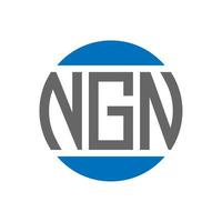 diseño de logotipo de letra ngn sobre fondo blanco. concepto de logotipo de círculo de iniciales creativas ngn. diseño de letras ngn. vector