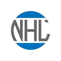 diseño de logotipo de letra nhl sobre fondo blanco. Concepto de logotipo de círculo de iniciales creativas de nhl. diseño de letras nhl. vector