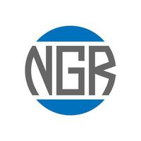 diseño de logotipo de letra ngr sobre fondo blanco. ngr concepto de logotipo de círculo de iniciales creativas. diseño de letra ngr. vector