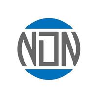 diseño de logotipo de letra ndn sobre fondo blanco. concepto de logotipo de círculo de iniciales creativas ndn. diseño de letras ndn. vector