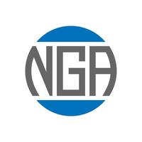 NGA letter logo design on white background. NGA creative initials circle logo concept. NGA letter design. vector