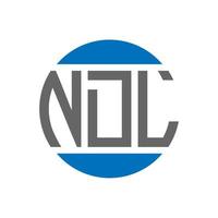 diseño de logotipo de letra ndl sobre fondo blanco. concepto de logotipo de círculo de iniciales creativas de ndl. diseño de letras ndl. vector