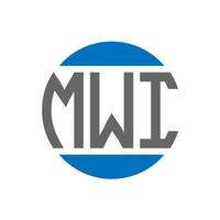 diseño de logotipo de letra mwi sobre fondo blanco. concepto de logotipo de círculo de iniciales creativas mwi. diseño de letras mwi. vector