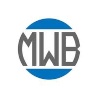 diseño de logotipo de letra mwb sobre fondo blanco. concepto de logotipo de círculo de iniciales creativas de mwb. diseño de letras mwb. vector