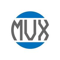 Diseño de logotipo de letra mvx sobre fondo blanco. Concepto de logotipo de círculo de iniciales creativas mvx. diseño de letras mvx. vector