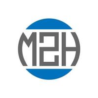 MZH letter logo design on white background. MZH creative initials circle logo concept. MZH letter design. vector