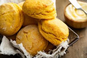 Sweet potato buttermilk biscuits homemade for breakfast photo