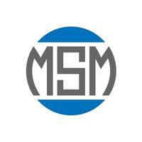 diseño de logotipo de letra msm sobre fondo blanco. concepto de logotipo de círculo de iniciales creativas de msm. diseño de letra msm. vector