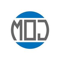 MOJ letter logo design on white background. MOJ creative initials circle logo concept. MOJ letter design. vector