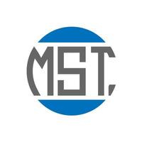 MST letter logo design on white background. MST creative initials circle logo concept. MST letter design. vector