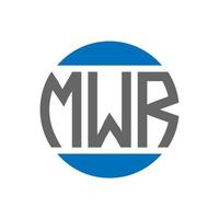 diseño de logotipo de letra mwr sobre fondo blanco. concepto de logotipo de círculo de iniciales creativas mwr. diseño de letra mwr. vector