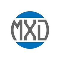 diseño de logotipo de letra mxd sobre fondo blanco. concepto de logotipo de círculo de iniciales creativas mxd. diseño de letras mxd. vector