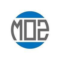 MOZ letter logo design on white background. MOZ creative initials circle logo concept. MOZ letter design. vector