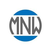 diseño de logotipo de letra mnw sobre fondo blanco. mnw creative initials circle logo concepto. diseño de letra mnw. vector