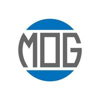 diseño de logotipo de letra mog sobre fondo blanco. concepto de logotipo de círculo de iniciales creativas de mog. diseño de letras mog. vector