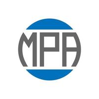 diseño de logotipo de letra mpa sobre fondo blanco. concepto de logotipo de círculo de iniciales creativas de mpa. diseño de letras mpa. vector