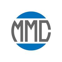 diseño de logotipo de letra mmc sobre fondo blanco. concepto de logotipo de círculo de iniciales creativas mmc. diseño de letras mmc. vector