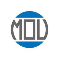 diseño de logotipo de letra mov sobre fondo blanco. concepto de logotipo de círculo de iniciales creativas de mov. diseño de letras mov. vector
