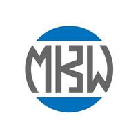 diseño de logotipo de letra mkw sobre fondo blanco. concepto de logotipo de círculo de iniciales creativas mkw. diseño de letras mkw. vector