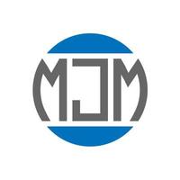 diseño de logotipo de letra mjm sobre fondo blanco. concepto de logotipo de círculo de iniciales creativas de mjm. diseño de letras mjm. vector