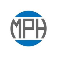 diseño de logotipo de letra mph sobre fondo blanco. Concepto de logotipo de círculo de iniciales creativas de mph. diseño de letras mph. vector