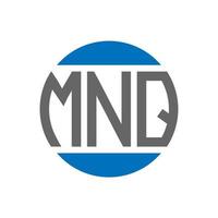 diseño de logotipo de letra mnq sobre fondo blanco. concepto de logotipo de círculo de iniciales creativas mnq. diseño de letra mnq. vector