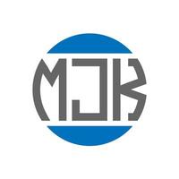 diseño de logotipo de letra mjk sobre fondo blanco. concepto de logotipo de círculo de iniciales creativas mjk. diseño de letras mjk. vector