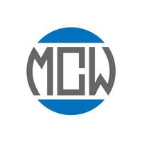 diseño del logotipo de la letra mcw sobre fondo blanco. concepto de logotipo de círculo de iniciales creativas de mcw. diseño de letras mcw. vector