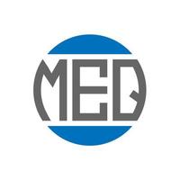 diseño de logotipo de letra meq sobre fondo blanco. concepto de logotipo de círculo de iniciales creativas meq. diseño de letras meq. vector