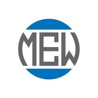 diseño de logotipo de letra mew sobre fondo blanco. concepto de logotipo de círculo de iniciales creativas mew. nuevo diseño de letras. vector