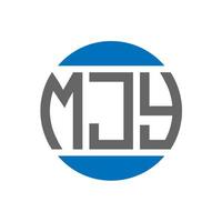 diseño de logotipo de letra mjy sobre fondo blanco. concepto de logotipo de círculo de iniciales creativas mjy. diseño de letras mjy. vector