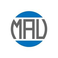 MAU letter logo design on white background. MAU creative initials circle logo concept. MAU letter design. vector
