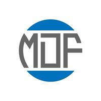 diseño de logotipo de letra mdf sobre fondo blanco. concepto de logotipo de círculo de iniciales creativas de mdf. diseño de letras mdf. vector