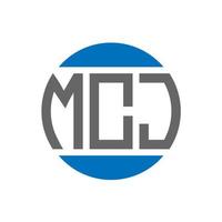 diseño del logotipo de la letra mcj sobre fondo blanco. concepto de logotipo de círculo de iniciales creativas de mcj. diseño de letras mcj. vector
