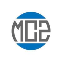 diseño de logotipo de letra mcz sobre fondo blanco. concepto de logotipo de círculo de iniciales creativas de mcz. diseño de letras mcz. vector
