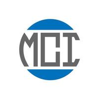 diseño de logotipo de letra mci sobre fondo blanco. concepto de logotipo de círculo de iniciales creativas de mci. diseño de letras mci. vector