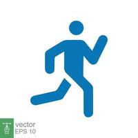 icono de corredor. estilo sólido simple. el hombre corre rápido, carrera, sprint, símbolo de diseño plano, concepto deportivo. ilustración de vector de glifo aislado sobre fondo blanco. eps 10.