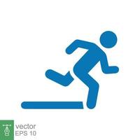 icono de corredor. estilo sólido simple. el hombre corre rápido, carrera, sprint, símbolo de diseño plano, concepto deportivo. ilustración de vector de glifo aislado sobre fondo blanco. eps 10.