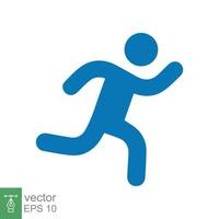 icono de corredor. estilo sólido simple. el hombre corre rápido, carrera, sprint, símbolo de diseño plano, concepto deportivo. ilustración de vector de glifo aislado sobre fondo blanco. eps 10.