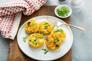 Healthy spinach and bacon low carb egg muffins photo