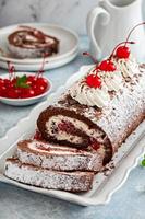 Black forest swiss roll photo